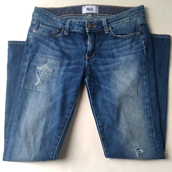 Womens Paige Skyline Ankle Peg Jeans 27 Jessie Tear & Repair - Picture 2 of 7
